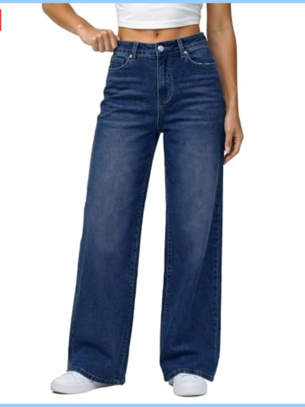 Wide Leg Jeans High Waisted Stretchy Denim Pants 90s Baggy Trouser Jeans with